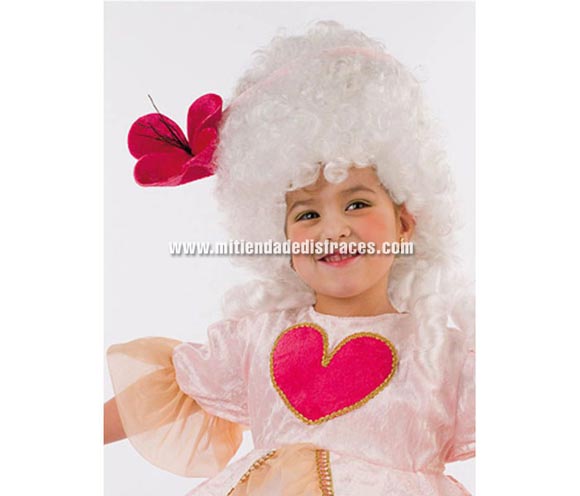 Peluca Época infantil deluxe. Alta calidad. Talla universal de niña.