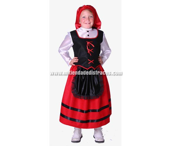 Disfraz de Pastora infantil. Alta calidad. Hecho en España. Disponible en varias tallas. Incluye pañuelo, camisa, chaleco, falda y delantal. Disfraz de Pastorcita o Pastorcila para Navidad.
