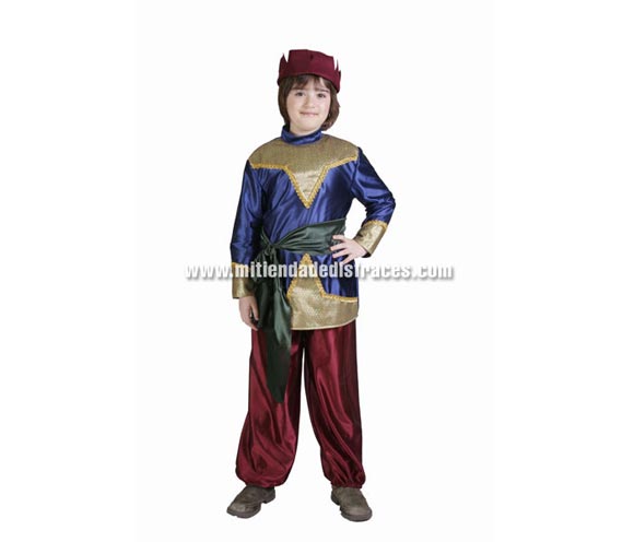 Disfraz de Paje infantil. Alta calidad. Hecho en España. Disponible en varias tallas. Gorro incluido.