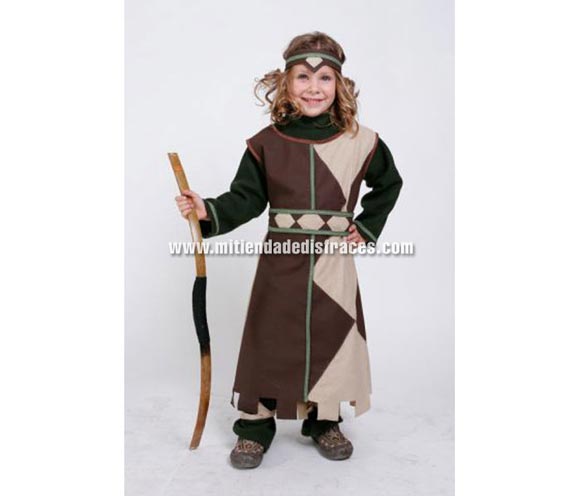 Disfraz de Arquera infantil. Alta calidad. Hecho en España. Disponible en varias tallas. Arco NO incluido.