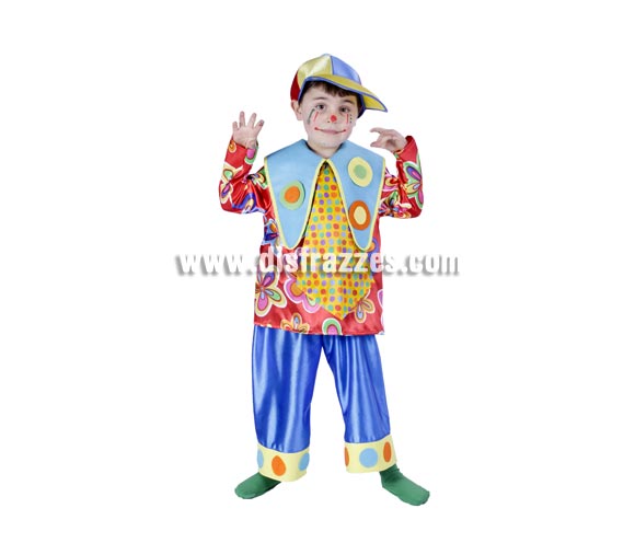 Disfraz de Payaso o Payasito infantil para Carnaval. Varias tallas. Alta calidad. Hecho en España. Éste disfraz de Carnaval es ideal para divertirse en las Fiestas de Carnavales tan divertidas y estrambóticas como siempre y que cada vez se celebran en más Pueblos, Villas  y Ciudades, tanto en la calle como en Pubs, Discotecas, Casas particulares,  Restaurantes o Colegios y disfrazándote con un traje de Carnaval ayudarás a crear ese ambiente Carnavalesco, tan divertido, multicolor y variopinto  que a todos nos fascina y nos divierte.
¡¡Compra tu disfraz para Carnaval en nuestra tienda de disfraces, será divertido!!
