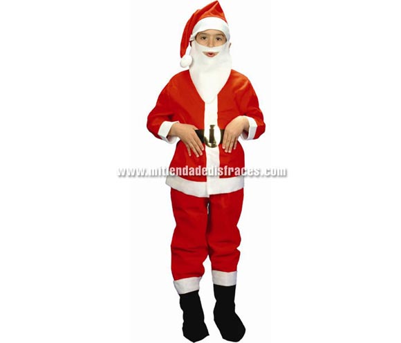 Disfraz de Papa Noel infantil. Alta calidad. Hecho en España. Disponible en varias tallas. Incluye traje completo, incluso la Barba.