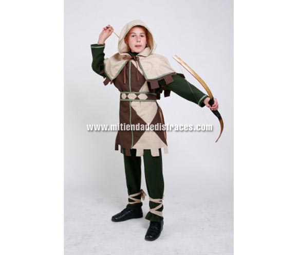 Disfraz de Arquero infantil. Alta calidad. Hecho en España. Disponible en varias tallas. Arco NO incluido.