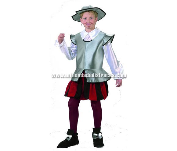 Disfraz de Caballero Don Quijote infantil. Alta calidad. Hecho en España. Disponible en varias tallas. Incluye todo menos las medias.