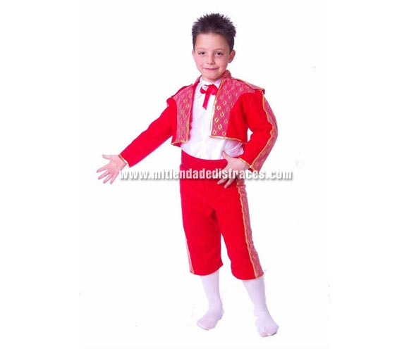 Disfraz de Torero infantil. Alta calidad. Hecho en España. Disponible en varias tallas. Incluye pantalón, camisa y chaqueta.