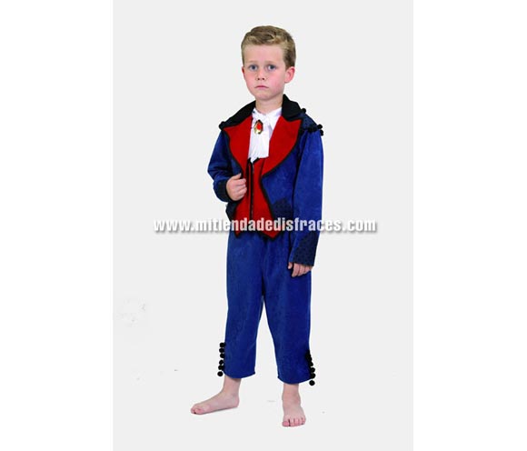 Disfraz de Goyesco infantil. Alta calidad. Hecho en España. Disponible en varias tallas. Incluye pantalones, chaqueta, camisa y cuello.