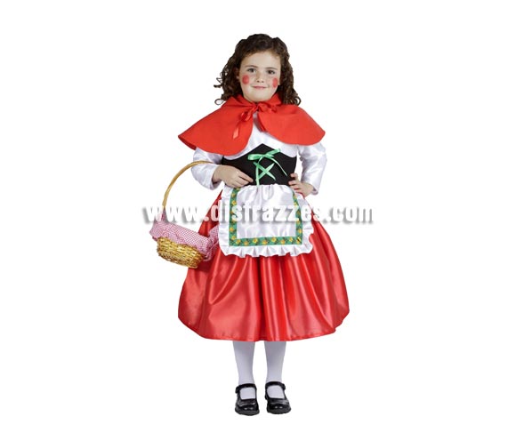 Disfraz barato de Caperucita infantil para Carnaval o para regalar. Varias tallas. Cesta, medias y zapatos NO incluidos. Alta calidad. Hecho en España. Éste disfraz de Carnaval es ideal para divertirse en las Fiestas de Carnavales tan divertidas y estrambóticas como siempre y que cada vez se celebran en más Pueblos, Villas  y Ciudades, tanto en la calle como en Pubs, Discotecas, Casas particulares,  Restaurantes o Colegios y disfrazándote con un traje de Carnaval ayudarás a crear ese ambiente Carnavalesco, tan divertido, multicolor y variopinto  que a todos nos fascina y nos divierte.
¡¡Compra tu disfraz para Carnaval en nuestra tienda de disfraces, será divertido!!

