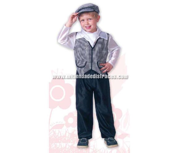Disfraz de Chulapo infantil. Buena calidad. Hecho en España. Disponible en varias tallas. Incluye la gorra. Disfraz de Chulapo.