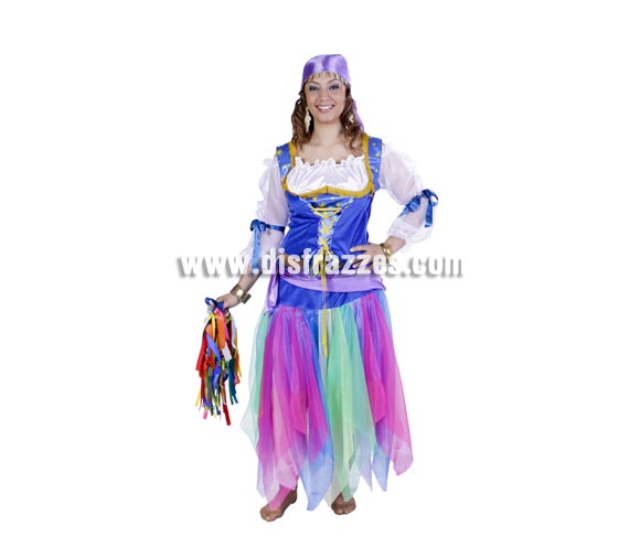 Disfraz de Zíngara adulta para Carnaval. Talla única 40/44. Accesorios NO incluidos. Buena calidad. Hecho en España. Éste disfraz de Carnaval es ideal para divertirse en las Fiestas de Carnavales tan divertidas y estrambóticas como siempre y que cada vez se celebran en más Pueblos, Villas  y Ciudades, tanto en la calle como en Pubs, Discotecas, Casas particulares,  Restaurantes o Colegios y disfrazándote con un traje de Carnaval ayudarás a crear ese ambiente Carnavalesco, tan divertido, multicolor y variopinto  que a todos nos fascina y nos divierte.
¡¡Compra tu disfraz para Carnaval en nuestra tienda de disfraces, será divertido!!
