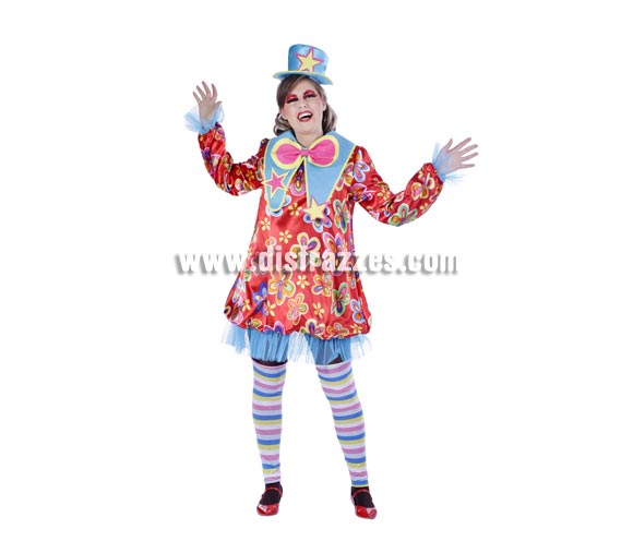 Disfraz de Payasa o Payasita adulta para Carnaval. Talla única 40/44. Buena calidad. Hecho en España. Éste disfraz de Carnaval es ideal para divertirse en las Fiestas de Carnavales tan divertidas y estrambóticas como siempre y que cada vez se celebran en más Pueblos, Villas  y Ciudades, tanto en la calle como en Pubs, Discotecas, Casas particulares,  Restaurantes o Colegios y disfrazándote con un traje de Carnaval ayudarás a crear ese ambiente Carnavalesco, tan divertido, multicolor y variopinto  que a todos nos fascina y nos divierte.
¡¡Compra tu disfraz para Carnaval en nuestra tienda de disfraces, será divertido!!
