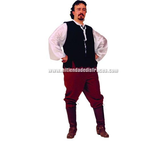 Disfraz de Tabernero Medieval adulto para Ferias Medievales. Disfraz de Posadero o Mesonero. Disponible en varias tallas. Alta calidad, hecho en España. Incluye pantalón, chaleco y camisa. Éste disfraz de Medieval es ideal para celebrar las Fiestas o Ferias Medievales cada vez más arraigadas en nuestro País que se celebran tanto en Pueblos en la calle, como en Pubs, Discotecas, Casas particulares,  Restaurantes o Colegios y disfrazándote con un traje Medieval ayudarás a crear ese ambiente de la Edad Media, el Renacimiento o la Época Medieval, tan atractivo como aventurero y que a todos nos fascina.
¡¡Compra tu disfraz para Ferias Medievales en nuestra tienda de disfraces, será divertido!!
