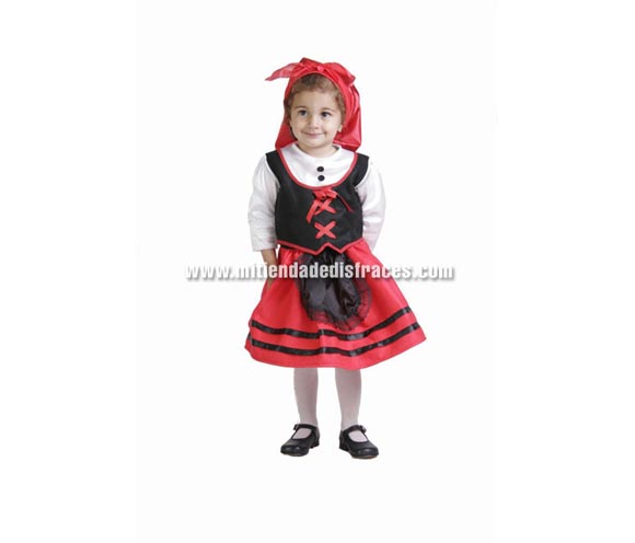 Disfraz de Pastora. Talla de 18 meses. Alta calidad. Hecho en España. Incluye pañuelo, camisa-corpiño y falda-delantal.