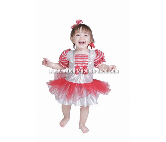Disfraz de Cabaretera infantil. Talla de 18 meses. Alta calidad. Hecho en España. Incluye vestido y lazo de la cabeza.