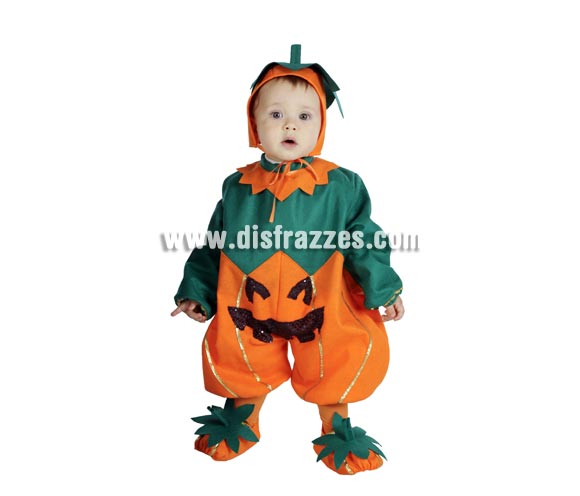Pelele Calabaza bebé barato para Halloween. Talla de 6 a 12 meses. Incluye pelele, cubrepies y capucha. Buena calidad. Hecho en España. Éste disfraz de Halloween es ideal para celebrar la Fiesta de la Noche de las Brujas en Pubs, Discotecas, Casas particulares,  Restaurantes o Colegios y ayudar a crear un ambiente terrorífico y tenebroso indispensable para la Noche de Halloween la cual se celebra la víspera de Todos los Santos.
¡¡Compra tu disfraz para Halloween en nuestra tienda de disfraces, será divertido!!
