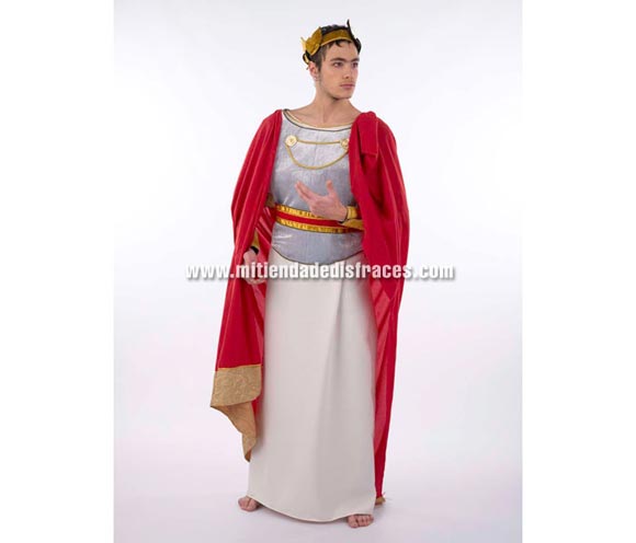 Disfraz de Marco Antonio Superluxe. Alta calidad en telas y acabados. Fabricado en España. Disponible en varias tallas. Incluye cinturón, túnica, manguitos, diadema y chaleco con capa.