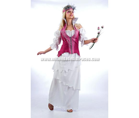 Disfraz de Medieval Invierno Superluxe. Alta calidad en telas y acabados. Fabricado en España. Disponible en varias tallas. Incluye vestido, corpiño y diadema.
