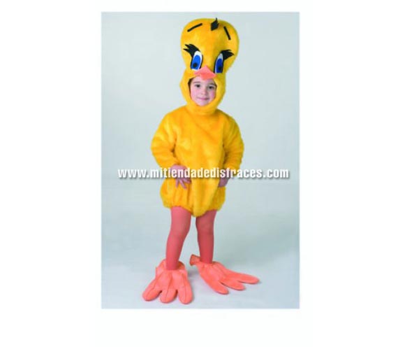 Disfraz de pollito Infantil. Disponible en varias tallas. Para ir igual que Piolín. También tenemos la pareja con la referencia i2008CON.