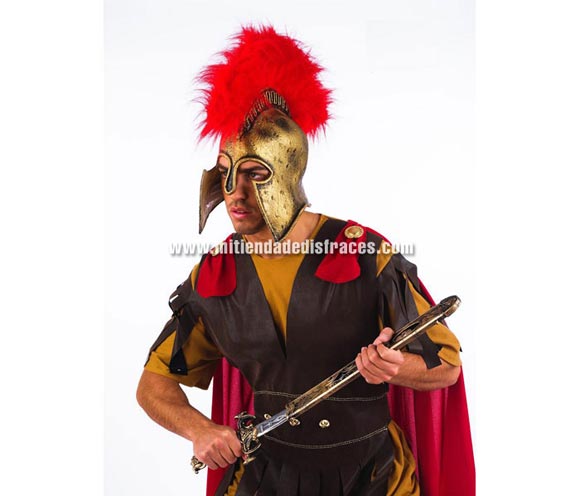 Casco Romano Oro Látex deluxe. Alta calidad. Talla universal.