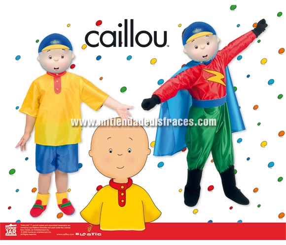 Disfraz de Caillou infantil. Disponible en varias tallas. Incluye careta y 2 disfraces, el de personaje y el de súper héroe. Disfraz con licencia ideal para regalar en Papa Noel y Reyes Magos. Presentación en caja regalo.
