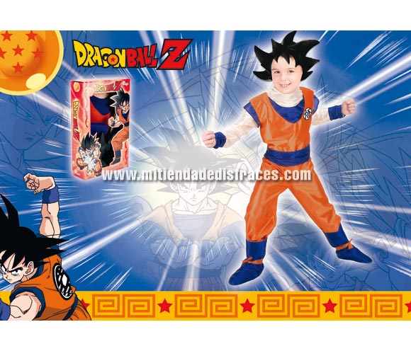 Disfraz de Dragon Ball lujo infantil. Disponible en varias tallas. Incluye disfraz y peluca. Disfraz con licencia ideal como regalo en Navidad y Reyes Magos o en cualquier otra fecha del año. Presentación en caja regalo.
