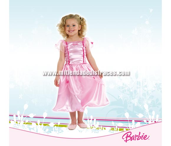 Disfraz de Barbie Princesa infantil. Disponible en varias tallas. Incluye vestido. Disfraz con licencia Barbie ideal como regalo en cualquier fecha del año.