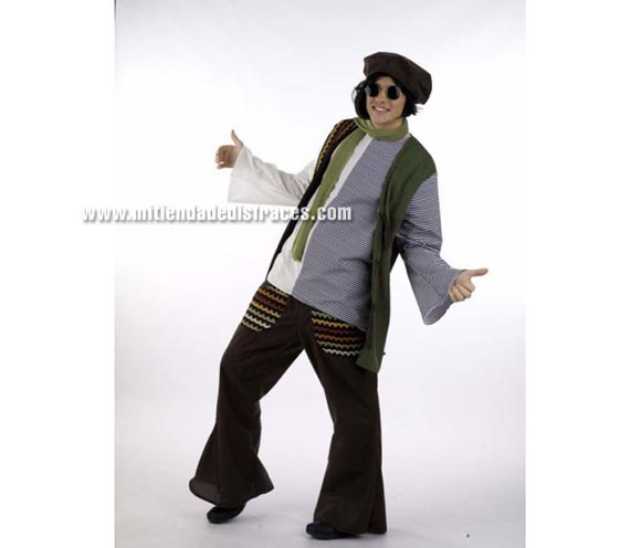 Disfraz de Bohemio Francés adulto Deluxe. Alta calidad. Hecho en España. Disponible en varias tallas. Incluye camisa, pantalón, gorro y bufanda. Gafas No incluidas.
