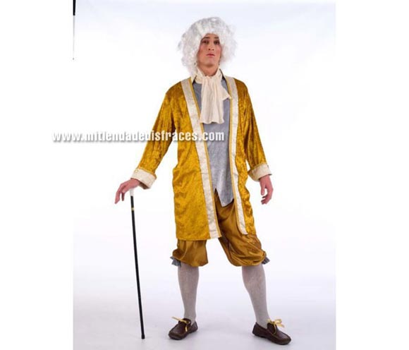 Disfraz de Época Luis XV adulto Deluxe. Alta calidad. Hecho en España. Disponible en varias tallas. Incluye pantalón, chaqueta con camisa y chorrera. Peluca y Bastón NO incluidos, podrás ver éstos artículos en la sección Complementos y Pelucas.