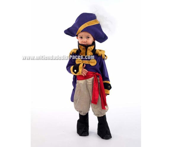 Disfraz de General Francés infantil Deluxe. Disfraz de Napoleón. Hecho en España. Disponible en varias tallas. Incluye pantalón, gorro, cubrebotas, chaqueta, cuello y fajín.