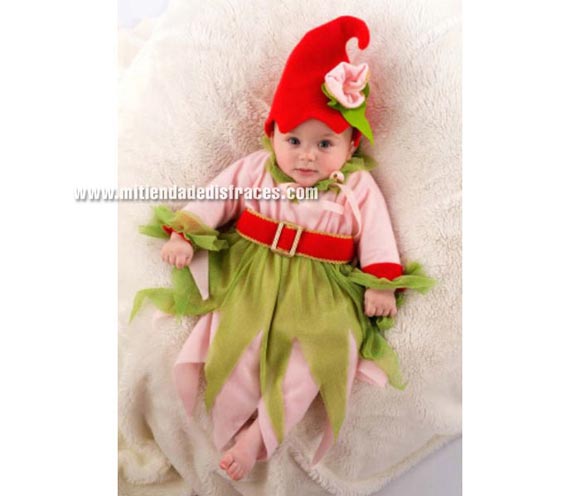 Nana Elfa bebé Deluxe. Hecho en España. Talla de 6 a 9 meses. Incluye vestido y gorro. Ideal para Cabalgatas de Reyes Magos en Navidad.
