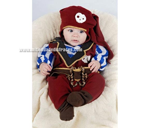 Nana Pirata bebé Deluxe. Hecho en España. Talla de 6 meses. Incluye gorro y mono.