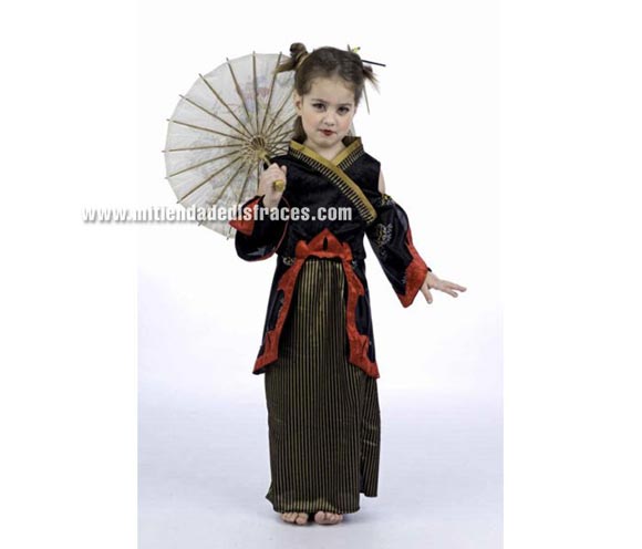 Disfraz de Gheisa Sakuma infantil Deluxe. Hecho en España. Disponible en varias tallas. Incluye falda y vestido. Sombrilla NO incluida, podrás verla en la sección Complementos.