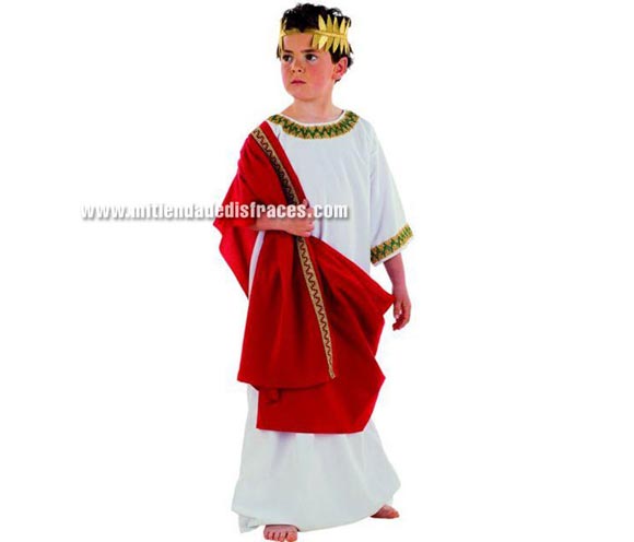 Disfraz de Griego infantil Deluxe. Hecho en España. Disponible en varias tallas. Incluye túnica con toga y cinta de la cabeza. Ideal como disfraz de Romano para Cabalgatas de Reyes en Navidad.