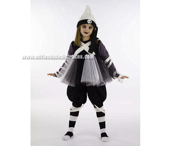Disfraz de Bailarina Gótica infantil Deluxe. Hecho en España. Disponible en varias tallas. Incluye vestido y gorro. Medias NO incluidas.