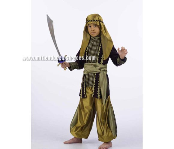 Disfraz de Tuareg Mudejar infantil Deluxe. Hecho en España. Disponible en varias tallas. Incluye pantalón, pañuelo, chaqueta con camisa y fajín. Espada NO incluida, podrás verla en la sección Complementos. Disfraz de Paje para Navidad.