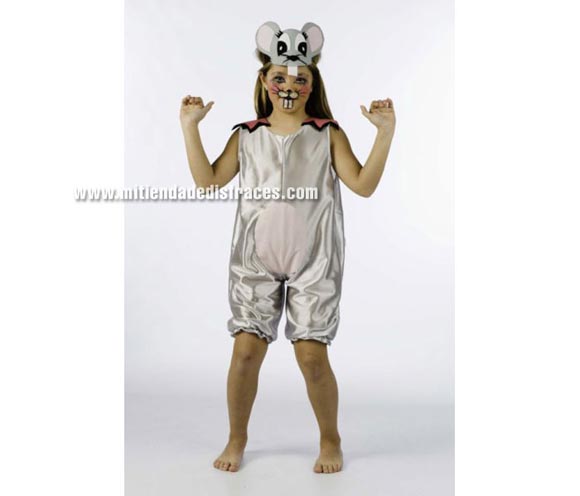 Disfraz de Ratón infantil Deluxe. Hecho en España. Disponible en varias tallas. Incluye antifaz y mono.