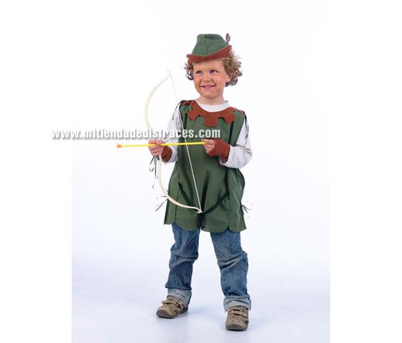 Delantal Robin Deluxe. Alta calidad. Disponible en varias tallas. Incluye sombrero, delantal y puños, por si no te quieres gastar mucho dinero pero quieres que ti hijo se disfrace como los demás niños.