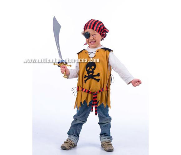Delantal Pirata Deluxe. Alta calidad. Disponible en varias tallas. Incluye pañuelo y delantal, por si no te quieres gastar mucho dinero y quieres que tu hijo se disfrace como los demás niños.