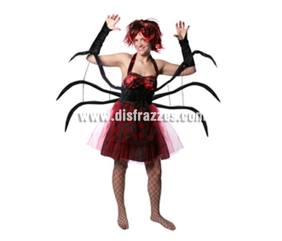 Disfraz de Spider Woman con patas adulta para Halloween. Talla estándar. Incluye vestido con patas de araña. Éste disfraz de Halloween es ideal para celebrar la Fiesta de la Noche de las Brujas cada vez más arraigada en nuestro País en Pub's, Discotecas, Casas particulares,  Restaurantes o Colegios y ayudar a crear un ambiente terrorífico y tenebroso indispensable para la Noche de Halloween la cual se celebra la víspera de Todos los Santos.
¡¡Compra tu disfraz para Halloween en nuestra tienda de disfraces, será divertido!!
