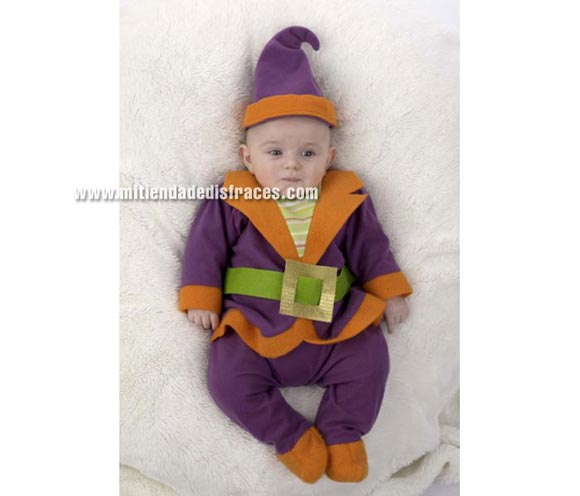 Disfraz de Elfo Lilvast bebé Deluxe. Hecho en España. Talla de 6 meses. Incluye gorro y nana.