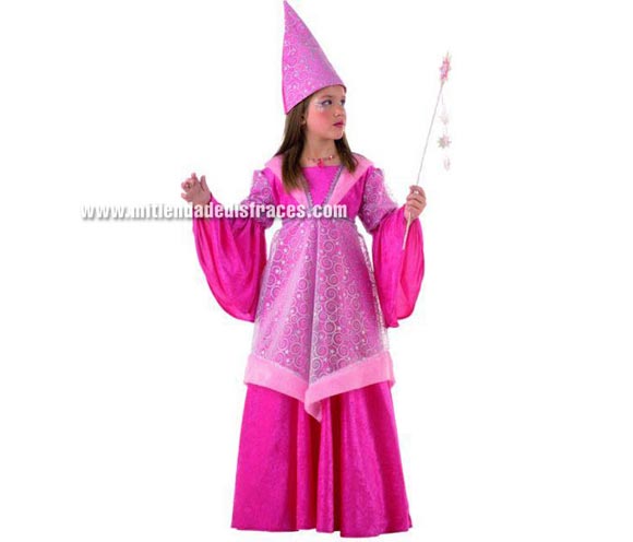 Disfraz de Hada Medieval infantil Deluxe. Hecho en España. Disponible en varias tallas. Incluye vestido y gorro.