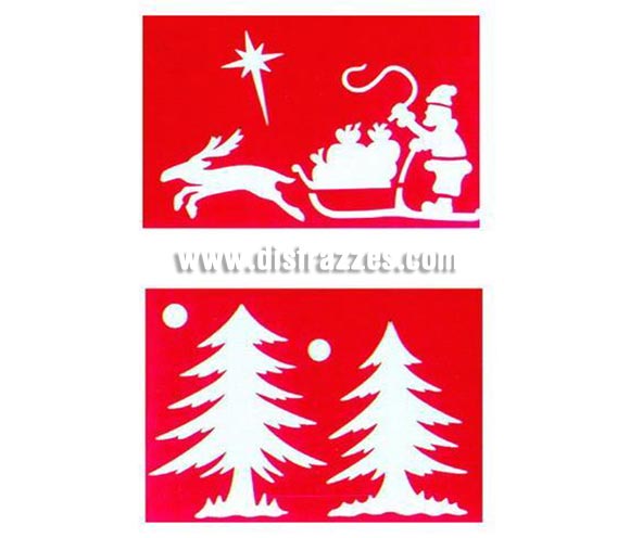 Bolsa 2 Plantillas alegóricas Navideñas de 35x25cms.
