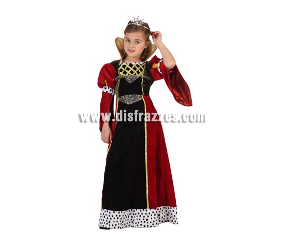 Disfraz de Reina Medieval para niñas de 10 a 12 años. Incluye vestido. Corona NO incluida, podrás verla en la sección de Complementos.