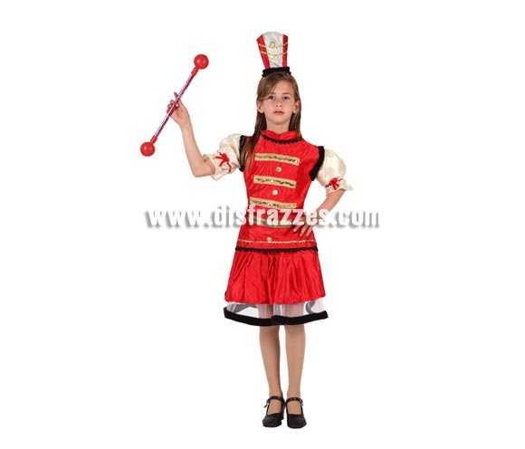 Disfraz de Domadora o Majorette para niñas de 5 a 6 años. Incluye falda, camisa y gorro. Varita NO incluida.