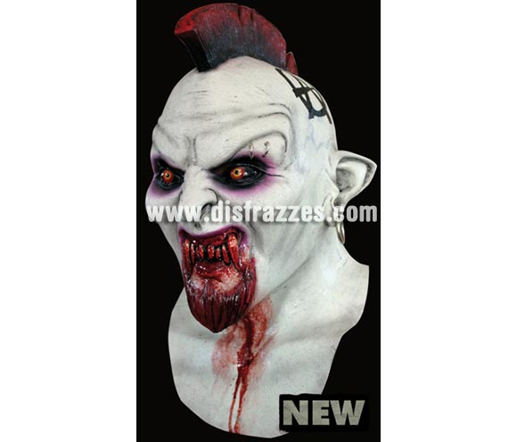 Máscara de Mohawk látex. Alta calidad. Fabricada en látex artesanalmente por una empresa que hace efectos especiales para películas de Hollywood. Máscara de cabeza entera. Máscara de Vampiro Mohicano.