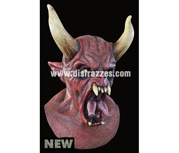 Máscara Molock de látex. Alta calidad. Fabricada en látex artesanalmente por una empresa que hace efectos especiales para Hollywood. Máscara de cabeza entera. Máscara de Diablo o Demonio con cuernos.