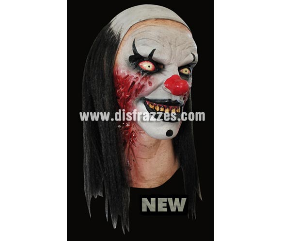Máscara Pierrot the Clown de látex. Alta calidad. Fabricada en látex artesanalmente por una empresa que hace efectos especiales para Hollywood. Máscara de cabeza entera. Máscara de Payaso Pierrot para Halloween.