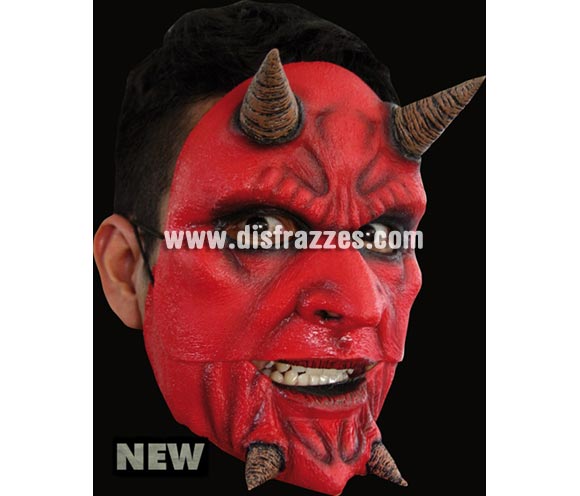 Máscara Demon de latex. Alta calidad. Fabricada en látex artesanalmente por una empresa que hace efectos especiales para Hollywood. Máscara de Demonio o Diablo de latex para Halloween. La boca se mueve cuando hablas.