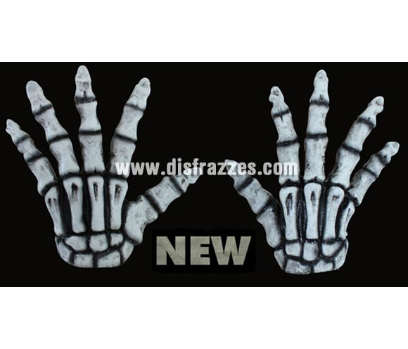 Manos de Esqueleto blancas de latex para Halloween. Alta calidad. Fabricadas en látex artesanalmente por una empresa que hace efectos especiales para Hollywood.