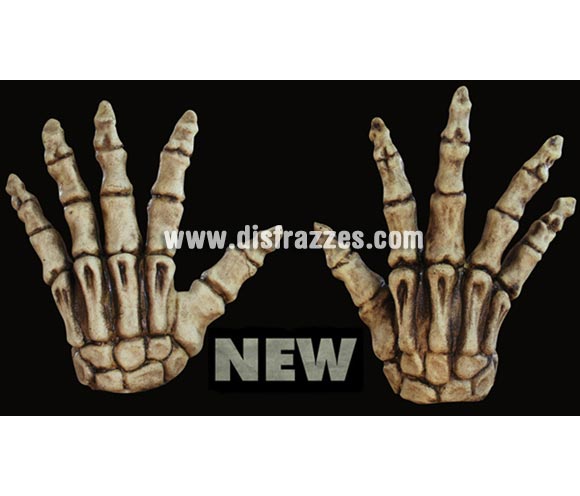 Manos de Esqueleto de color hueso de latex para Halloween. Alta calidad. Fabricadas en látex artesanalmente por una empresa que hace efectos especiales para Hollywood.