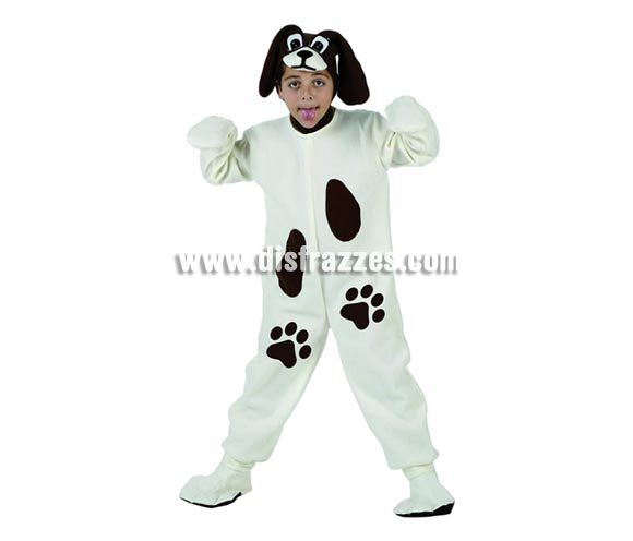 Disfraz de Perro para niños de 3 a 4 años. Incluye traje, capucha y cubrepies.